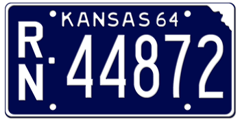 1964 KANSAS STATE LICENSE PLATE--