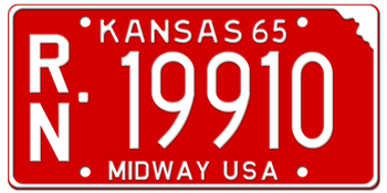 1965 KANSAS STATE LICENSE PLATE--