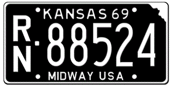 1969 KANSAS STATE LICENSE PLATE--