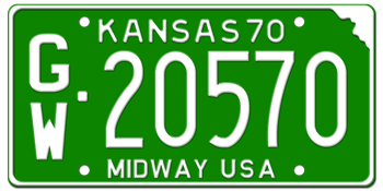 1970 KANSAS STATE LICENSE PLATE--