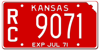 1971 KANSAS STATE LICENSE PLATE--