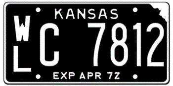 1972 KANSAS STATE LICENSE PLATE--EMBOSSED WITH YOUR CUSTOM NUMBER