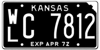 1972 KANSAS STATE LICENSE PLATE--