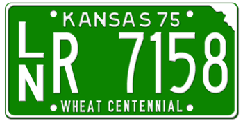 1975 KANSAS STATE LICENSE PLATE--EMBOSSED WITH YOUR CUSTOM NUMBER