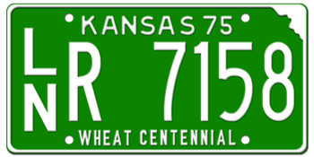 1975 KANSAS STATE LICENSE PLATE--