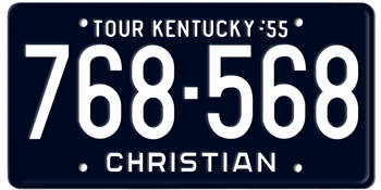 1955 KENTUCKY STATE LICENSE PLATE--EMBOSSED WITH YOUR CUSTOM NUMBER