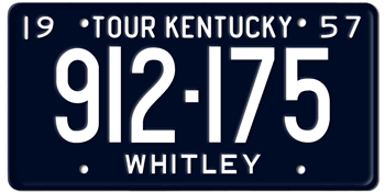 1957 KENTUCKY STATE LICENSE PLATE--EMBOSSED WITH YOUR CUSTOM NUMBER