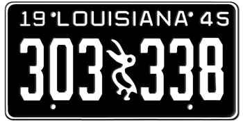 1945 LOUISIANA STATE LICENSE PLATE--