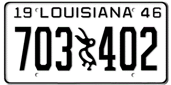 1946 LOUISIANA STATE LICENSE PLATE--