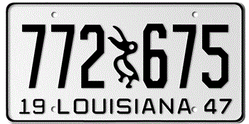 1947 LOUISIANA STATE LICENSE PLATE--EMBOSSED WITH YOUR CUSTOM NUMBER
