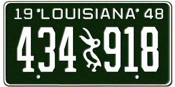 1948 LOUISIANA STATE LICENSE PLATE--