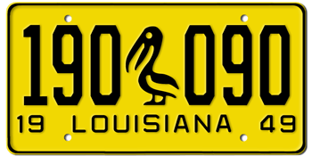 1949 LOUISIANA STATE LICENSE PLATE--