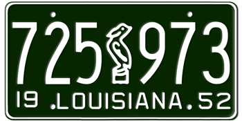 1952 LOUISIANA STATE LICENSE PLATE--EMBOSSED WITH YOUR CUSTOM NUMBER