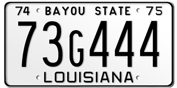 1974 LOUISIANA STATE LICENSE PLATE-- - This plate also used in years 1975 and 1976