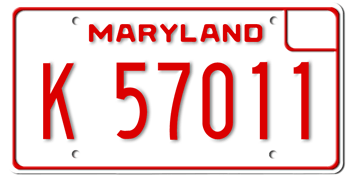 1976 MARYLAND STATE LICENSE PLATE--EMBOSSED WITH YOUR CUSTOM NUMBER - This plate also used in 77, 78, 79, and 1980
