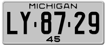 1945 MICHIGAN STATE LICENSE PLATE--