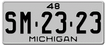 1948 MICHIGAN STATE LICENSE PLATE--EMBOSSED WITH YOUR CUSTOM NUMBER