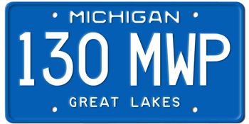 1983 MICHIGAN STATE LICENSE PLATE--EMBOSSED WITH YOUR CUSTOM NUMBER - This  plate also used in 84, 85, 86, 87, 88, 89, 90, 91, 92, 93, 94, and at least  
