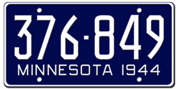 1944 MINNESOTA STATE LICENSE PLATE--