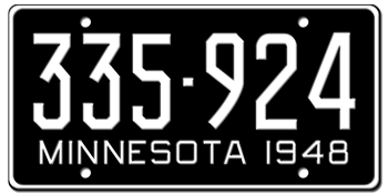 1948 MINNESOTA STATE LICENSE PLATE--