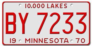 1970 MINNESOTA STATE LICENSE PLATE--