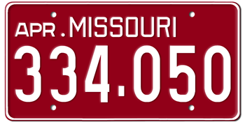 1954 MISSOURI STATE LICENSE PLATE--EMBOSSED WITH YOUR CUSTOM NUMBER