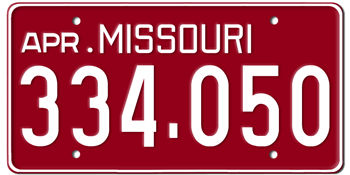 1954 MISSOURI STATE LICENSE PLATE--