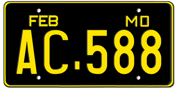 1956 MISSOURI STATE LICENSE PLATE--EMBOSSED WITH YOUR CUSTOM NUMBER - This plate also used in years 57, 58, 59, 60, and 1961