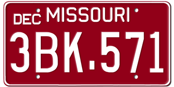 1963 MISSOURI STATE LICENSE PLATE--EMBOSSED WITH YOUR CUSTOM NUMBER