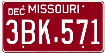 1963 MISSOURI STATE LICENSE PLATE--