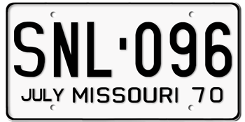 1970 MISSOURI STATE LICENSE PLATE--EMBOSSED WITH YOUR CUSTOM NUMBER