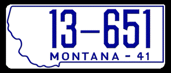 1941 MONTANA STATE LICENSE PLATE - EMBOSSED WITH YOUR CUSTOM NUMBER