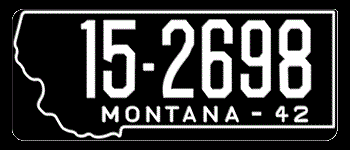 1942 MONTANA STATE LICENSE PLATE - EMBOSSED WITH YOUR CUSTOM NUMBER