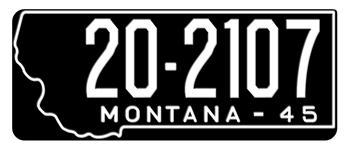 1945 MONTANA STATE LICENSE PLATE - 