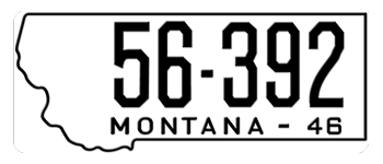 1946 MONTANA STATE LICENSE PLATE - EMBOSSED WITH YOUR CUSTOM NUMBER