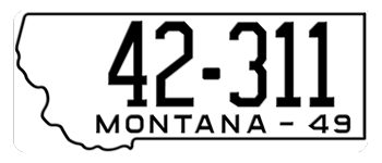 1949 MONTANA STATE LICENSE PLATE - EMBOSSED WITH YOUR CUSTOM NUMBER