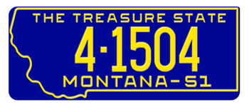 1951 MONTANA STATE LICENSE PLATE - EMBOSSED WITH YOUR CUSTOM NUMBER