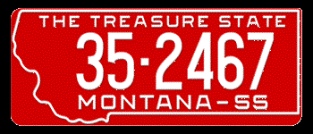 1955 MONTANA STATE LICENSE PLATE - 