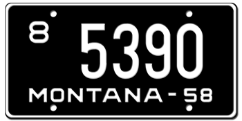 1958 MONTANA STATE LICENSE PLATE - 