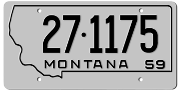 1959 MONTANA STATE LICENSE PLATE - EMBOSSED WITH YOUR CUSTOM NUMBER