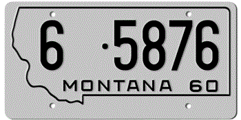 1960 MONTANA STATE LICENSE PLATE - EMBOSSED WITH YOUR CUSTOM NUMBER