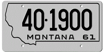 1961 MONTANA STATE LICENSE PLATE - EMBOSSED WITH YOUR CUSTOM NUMBER