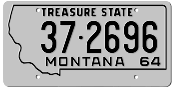 1964 MONTANA STATE LICENSE PLATE - EMBOSSED WITH YOUR CUSTOM NUMBER
