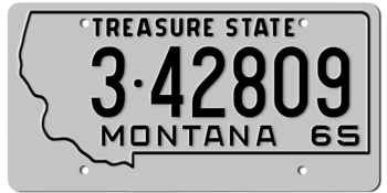 1965 MONTANA STATE LICENSE PLATE - EMBOSSED WITH YOUR CUSTOM NUMBER