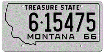 1966 MONTANA STATE LICENSE PLATE - 