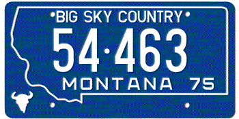 1975 MONTANA STATE LICENSE PLATE - 