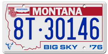 1976 MONTANA STATE LICENSE PLATE - EMBOSSED WITH YOUR CUSTOM NUMBER