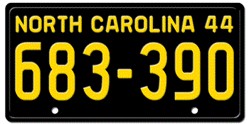 1944 NORTH CAROLINA STATE LICENSE PLATE - EMBOSSED WITH YOUR CUSTOM NUMBER
