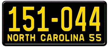 1955 NORTH CAROLINA STATE LICENSE PLATE - 