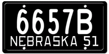 1951 NEBRASKA STATE LICENSE PLATE--